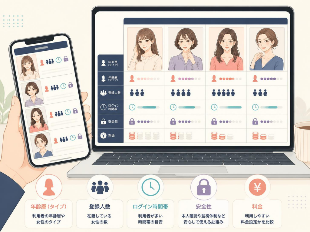 1. 女性のタイプと利用する時間帯から選ぶ