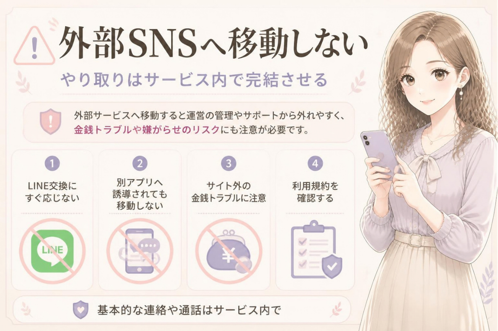 3. LINEや外部SNSへの移動は慎重にする