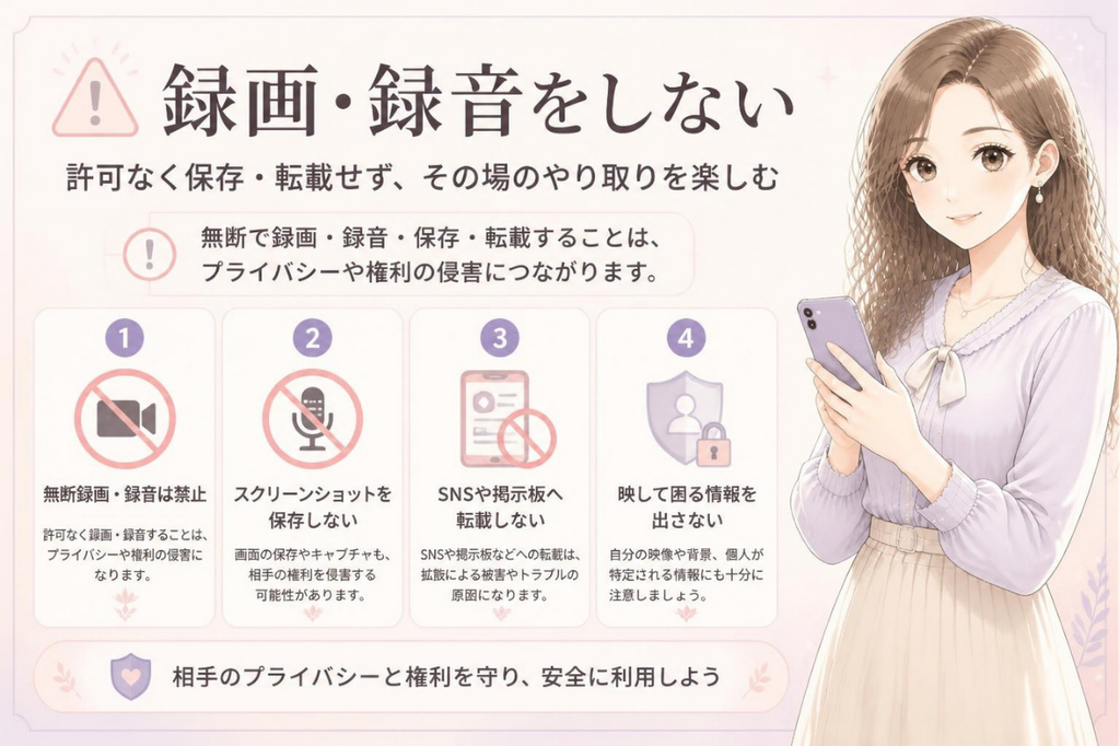 4. 配信映像や音声を無断で保存しない