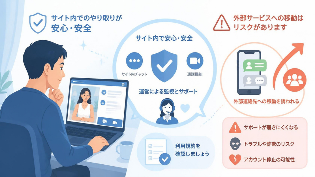 5. LINEや外部SNSへの移動は慎重に判断する
