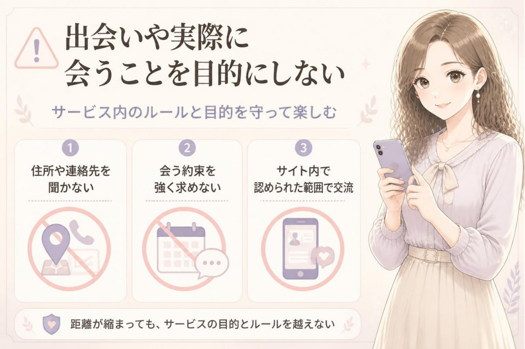 5. 出会いや実際に会うことを目的にしない