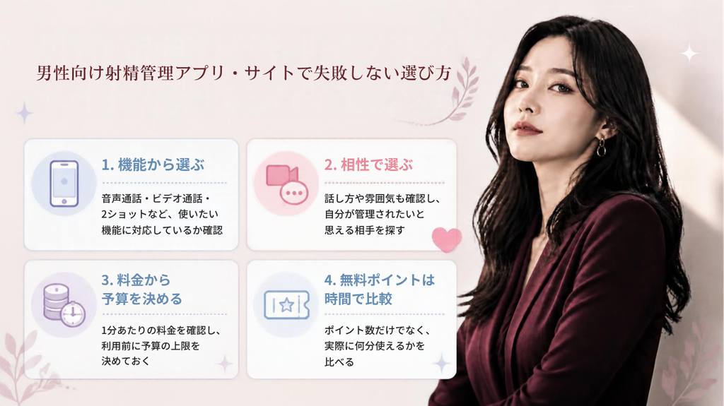 男性向け射精管理アプリ・サイトで失敗しない選び方