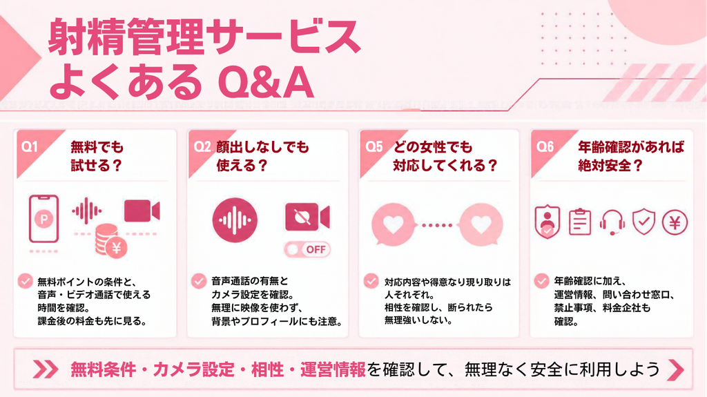 男性向け射精管理アプリ・サイトのよくある質問