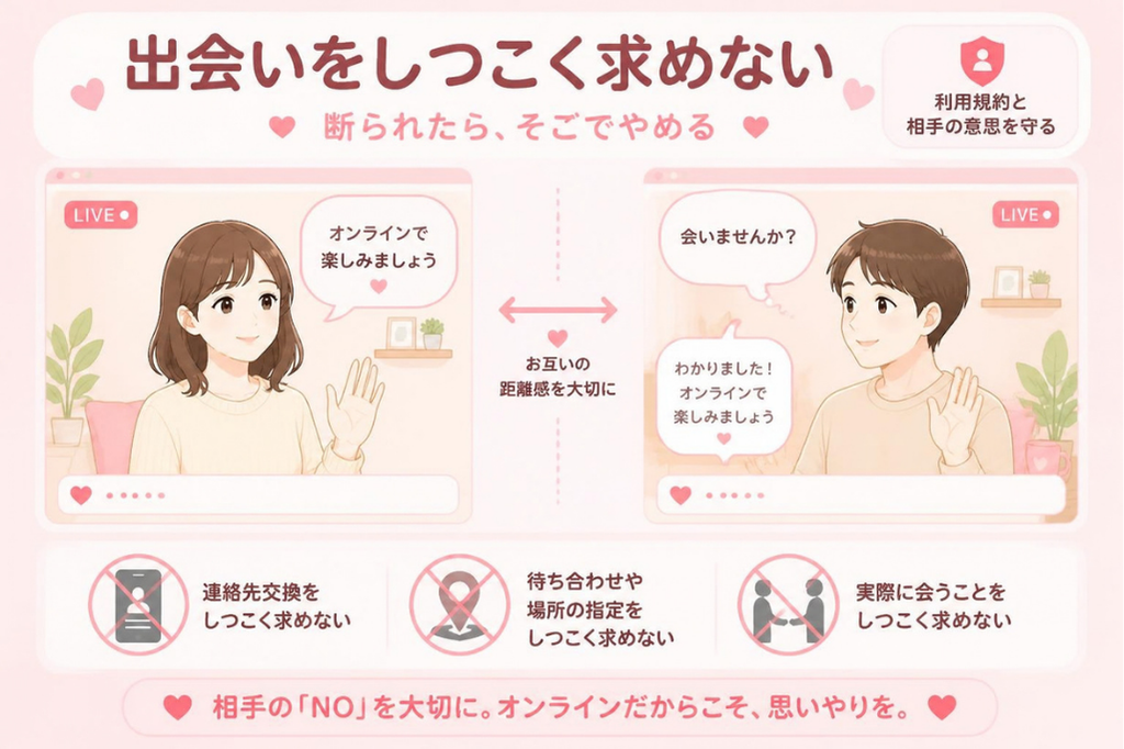 3. 出会い目的でしつこく誘わない