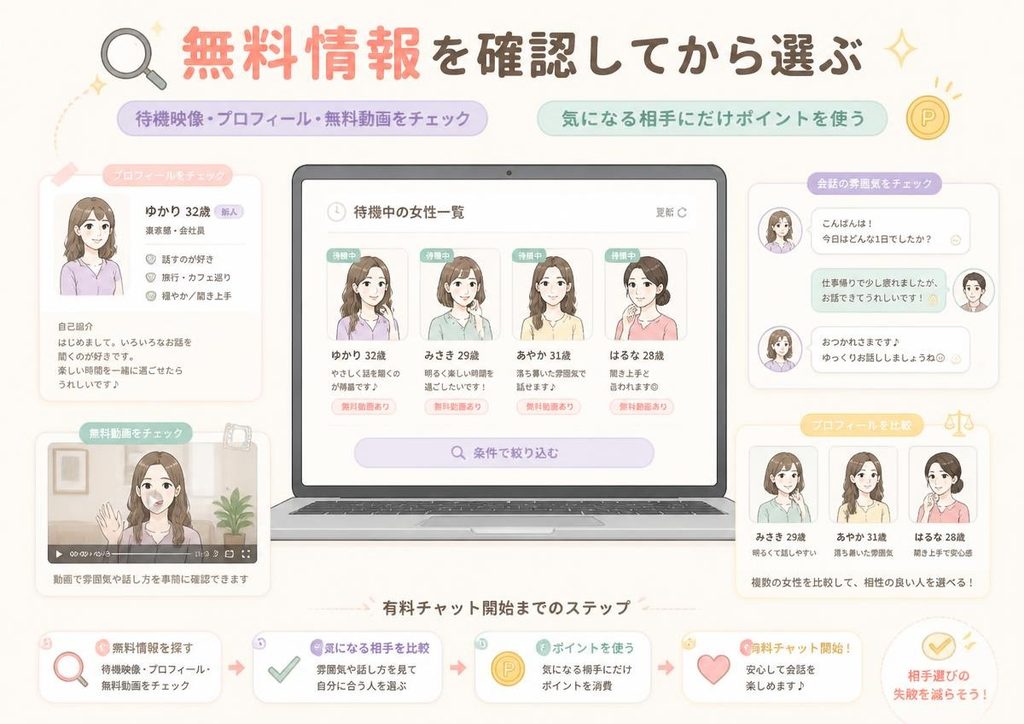3. 待機映像や無料コンテンツを確認できるかチェックする