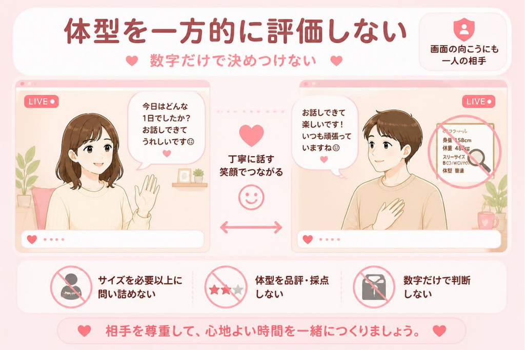 4. 女性の体型を一方的に評価しない