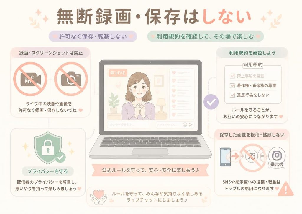 4. 無断で録画やスクリーンショットをしない
