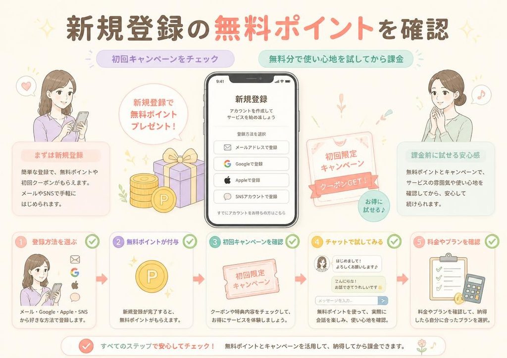 4.無料ポイント・初回特典があるサービスを選ぶ