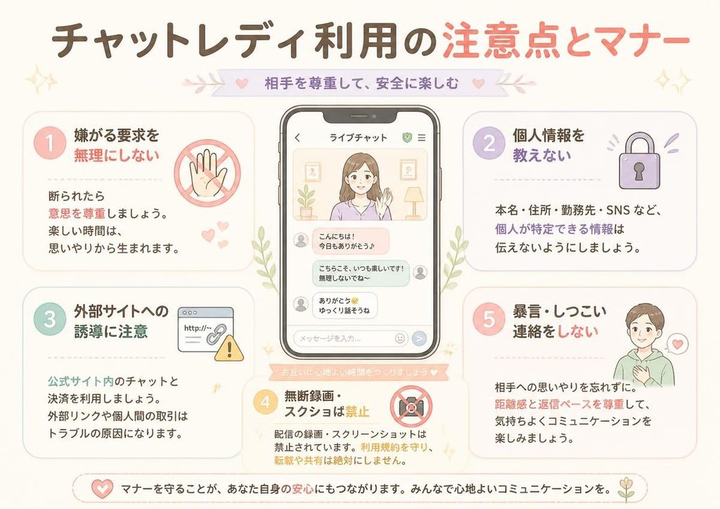 アプリを利用するときの注意点・マナー